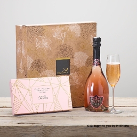 Sparkling Rosé, Salted Caramel Truffles & Candle Gift Set